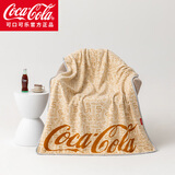 可口可乐披肩毯 608g摇粒绒双面暖绒夏季午休空调毯沙发毯 米黄色 100*160cm