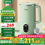 LOTOR破壁机家用全自动豆浆机迷你小型多功能果汁榨汁料理机免煮2025新款米糊机3一4人五谷杂粮流食 1.2L绿色316不锈钢款