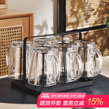 格娜斯钢化玻璃杯套装家用水杯带把泡茶杯耐高温家庭喝水杯子高颜值水具