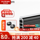 固特（GUTE）衣柜杆衣橱横杆挂衣杆托五金配件加厚衣通法兰底座可裁剪尺寸 减音防滑款-黑色【配底座】 杆子50cm内