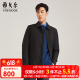 雅戈尔（YOUNGOR）风衣男翻领长款羽绒风衣聚酯纤维可脱卸羽绒内胆 VEYF429948AAA黑色 175/96A