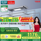 恋晴超薄电动晾衣架隐形自动升降阳台照明遥控嵌入隐藏式智能晾晒衣机 语音款9313E-S 多功能伸缩杆