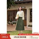 茵曼（INMAN）衬衣女士2025年春季新款女装高级感洋气立领绣花边新疆棉衬衫 浅杏色-18518197 L
