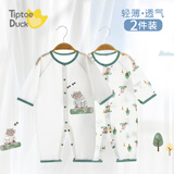 翘脚鸭（Tiptoe Duck）婴儿衣服新生儿夏季薄款连体衣爬爬服婴幼儿包屁衣满月宝宝睡衣73