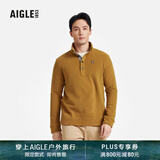 AIGLE艾高抓绒衣经典款POLARTEC户外保暖休闲耐穿半拉链上衣男士 烟草色 BE483 M (175/92A)