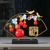 齐选五福临门葫芦摆件客厅玄关电视柜酒柜装饰品搬家开业乔迁新居礼品 五福临门金鹊福气葫芦【礼盒款】