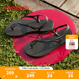 havaianasHavaianas哈唯纳Luna简约凉鞋女士夏一脚蹬绑带夹脚海边度假凉拖 0090-火耀黑 33 -34巴西码