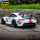 比美高（Burago）保时捷车模911RSR GT赛车模型仿真合金车模汽车玩具男孩礼物