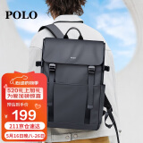 POLO双肩包男士旅行背包男15.6/16英寸电脑包商务出差翻盖包轻便书包