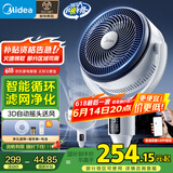 美的（Midea）【WIFI智控】抑菌空气循环扇/国家补贴/变频直流电风扇//家用净化落地扇摇头定时广角送风FGD24UZR