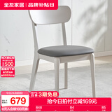 全友家居餐桌椅组合套装现代简约多功能家用小户型岩板圆桌子国家补贴 烟云软包椅*2