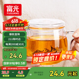 富光花茶杯 男女士茶水分离杯子 双层办公泡茶玻璃杯带把高硼硅水杯