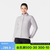 迪卡侬（DECATHLON）短款羽绒服轻薄薄外套户外运动保暖内胆排骨羽绒服TREK100 女款-浅灰色-立领 XL
