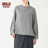 无印良品 MUJI 女式 新疆棉 轻量法兰绒 罩衫 W9AC507 灰色 S