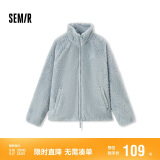 森马（Semir）外套女插肩袖珊瑚绒仿羊羔毛2024冬季立领宽松夹克109724108003