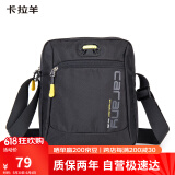 卡拉羊休闲运动包单肩包斜挎包男士帆布包超轻竖款潮流胸包CX4007黑色