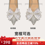 Lily Wei怦然心动法式高跟鞋仙女水晶婚鞋细跟尖头新娘蝴蝶结 加宽加肥版 备注：颜色，跟高 40