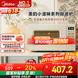 美的（Midea）小滋味系列微波炉变频家用奶油风百搭复古转盘式一级能效微波炉以旧换新20L（M2H2）