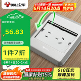 公牛（BULL）开关插座五孔地插座全金属面板银色5孔地插地板地面插座GD8Z223