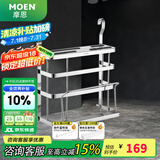 摩恩摩恩厨房收纳挂件 厨房挂杆 厨房挂钩 置物架 调味篮 不锈钢镜面 菜板刀架(0251)