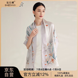 宝石蝶真丝丝巾女100%桑蚕丝旗袍披肩双面围巾妈妈生日礼物女礼盒/蝶语2