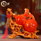 礼之源 招财葫芦貔貅工艺品摆件家居客厅玄关酒柜装饰店铺开业礼品摆设 加大号红色葫芦