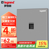 罗格朗（LEGRAND）开关插座电工电料逸景深砂银灰色86型面板墙面暗装电源插座 六类电脑 弱电类