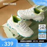 斯凯奇（Skechers）女鞋小白熊女士休闲鞋子厚底增高百搭运动软底老爹鞋女99999863 白色/绿色/WGR 39