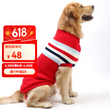 憨憨宠 狗狗衣服 狗衣服宠物衣服秋冬装卫衣中大型犬毛衣金毛大狗衣服 红色 28号适合65-80斤狗狗