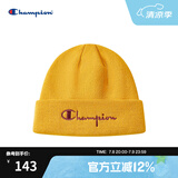 Champion冠军针织帽女春秋新款美式复古刺绣毛线帽冷帽潮牌街头帽子男 深黄 均码
