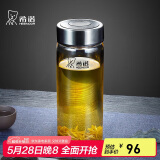 希诺玻璃杯单层加厚大容量家用办公泡茶杯子男车载水杯XN-6016L 400mL
