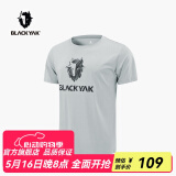 BLACK YAK 布来亚克男士新品户外休闲圆领轻薄透气印花时尚清新短袖T恤MLM097W 浅灰色 180
