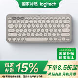罗技（Logitech）时尚系列K380蓝牙键盘 无线键盘Mac笔记本平板IPAD电脑静音键盘安卓手机多设备超薄家用巧克力按键 烟云灰