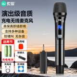 索爱（soaiy）万能话筒防啸叫无线充电麦克风K歌舞台卡包功放音响专用家庭演讲会议主持 SA-WD2（B）单麦黑