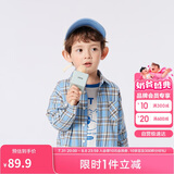 巴拉巴拉童装儿童衬衫2025女童男童上衣格纹衬衣春装亲子百搭209125102201