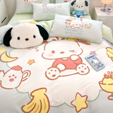 雅鹿卡通纯棉床上四件套夏季床单库洛米被套学生宿舍被罩全棉床品套件 大版-星星帕恰狗 【卡通印花】 1.8m四件套 床单款 被套200*230cm