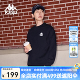 卡帕（Kappa）套头衫情侣男女宽松运动卫衣休闲圆领外套休闲上衣长袖K0CZ2WT93V 黑色-990 L