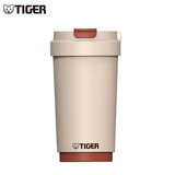 虎牌（TIGER）香港直邮智能显温陶瓷内胆复古咖啡杯便携办公室高颜值车载水杯子 米白色 430ml