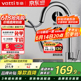 华帝（VATTI）厨房水龙头冷热水槽洗菜盘 万向旋转抽拉式延伸 枪灰304不锈钢