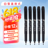 白雪（snowhite）直液式秀丽笔勾线笔软笔式毛笔练字书法大楷中楷小楷绘画美工笔12支 pm32