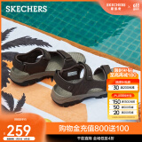 斯凯奇（Skechers）凉鞋男夏季司机户外运动增高魔术贴沙滩鞋渔夫凉鞋204105 巧克力色/CHOC 43