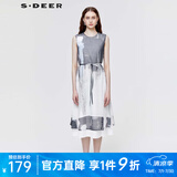 sdeer圣迪奥2022女装优雅晕染显瘦收腰无袖连衣裙小个子可穿休闲通勤纯欲 白色/90 S/160