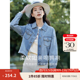 茵曼（INMAN）章若楠同款复古休闲女装短款牛仔外套2025年春季新款长袖上衣 牛仔蓝-18518171【好评返现】 L