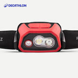 迪卡侬（DECATHLON）头灯户外露营郊野徒步骑行超亮头戴强光充电USB充电红-4104175