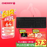 CHERRY樱桃 KC1000薄膜键盘办公键盘轻音有线笔记本电脑外接纤薄轻巧耐用巧克力按键多媒体附加键 黑色