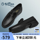 金利来（goldlion）男鞋商务休闲鞋舒适轻质透气时尚皮鞋59683019201A黑40码