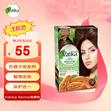 瓦提卡（vatika）印度进口瓦提卡Vatika海娜粉染发剂染发粉植物精华自然黑染发剂 浅棕色#（60g/盒 分6小袋）