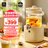 World Kitchen康宁养生壶全玻璃2.8L大容量花茶桶多功能恒温家用养生桶煮茶壶水龙头花茶壶烧水壶【茶漏款】