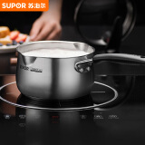 苏泊尔SUPOR 小红圈304不锈钢奶锅16cm加厚复底婴幼儿辅食锅ST16JA1