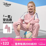 迪士尼（DISNEY）童装男女童立领前开长袖套装外套长裤两件套25春秋DB411AA02粉160